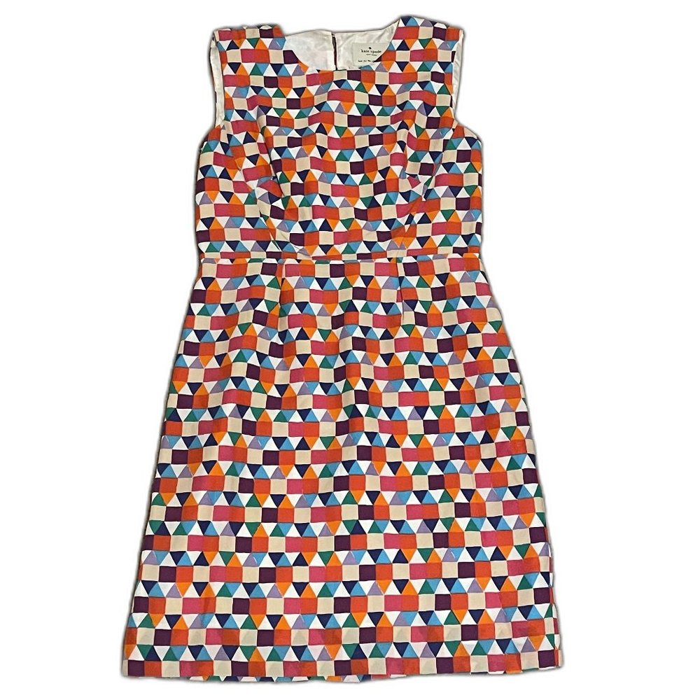 Kate Spade Triangle & Square Print Dress Size 8 D214